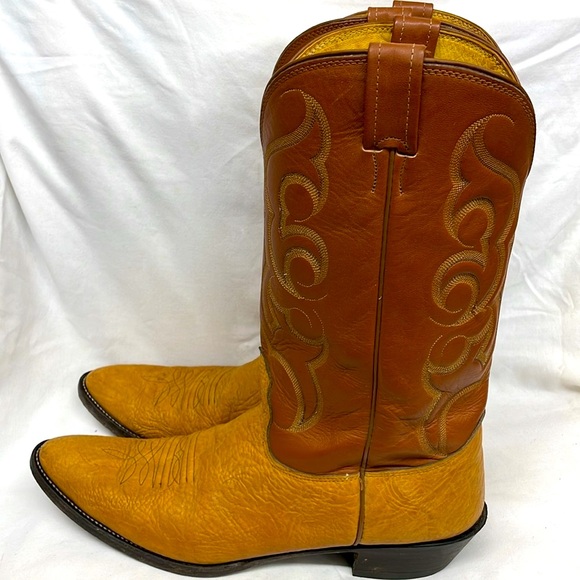 Nocona two toned leather western cowboy boots USA sz 14 - Picture 4 of 10